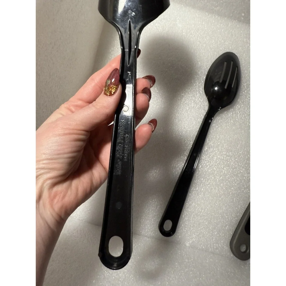 Taylor Made Product Black Slotted Spoon Set Made In‎ USA Vintage